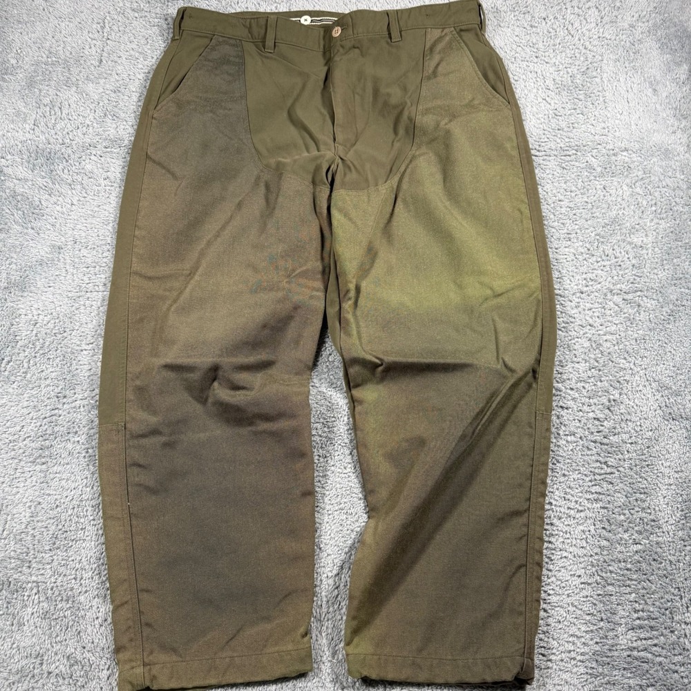 LL Bean Upland Hunting Pants Olive Green Nylon Brush Guard Field Faded 40x29